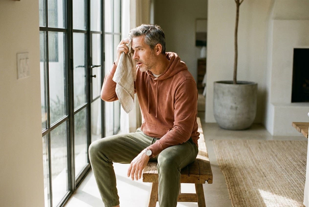 A man at ease in warm daylight — the promise kept.
